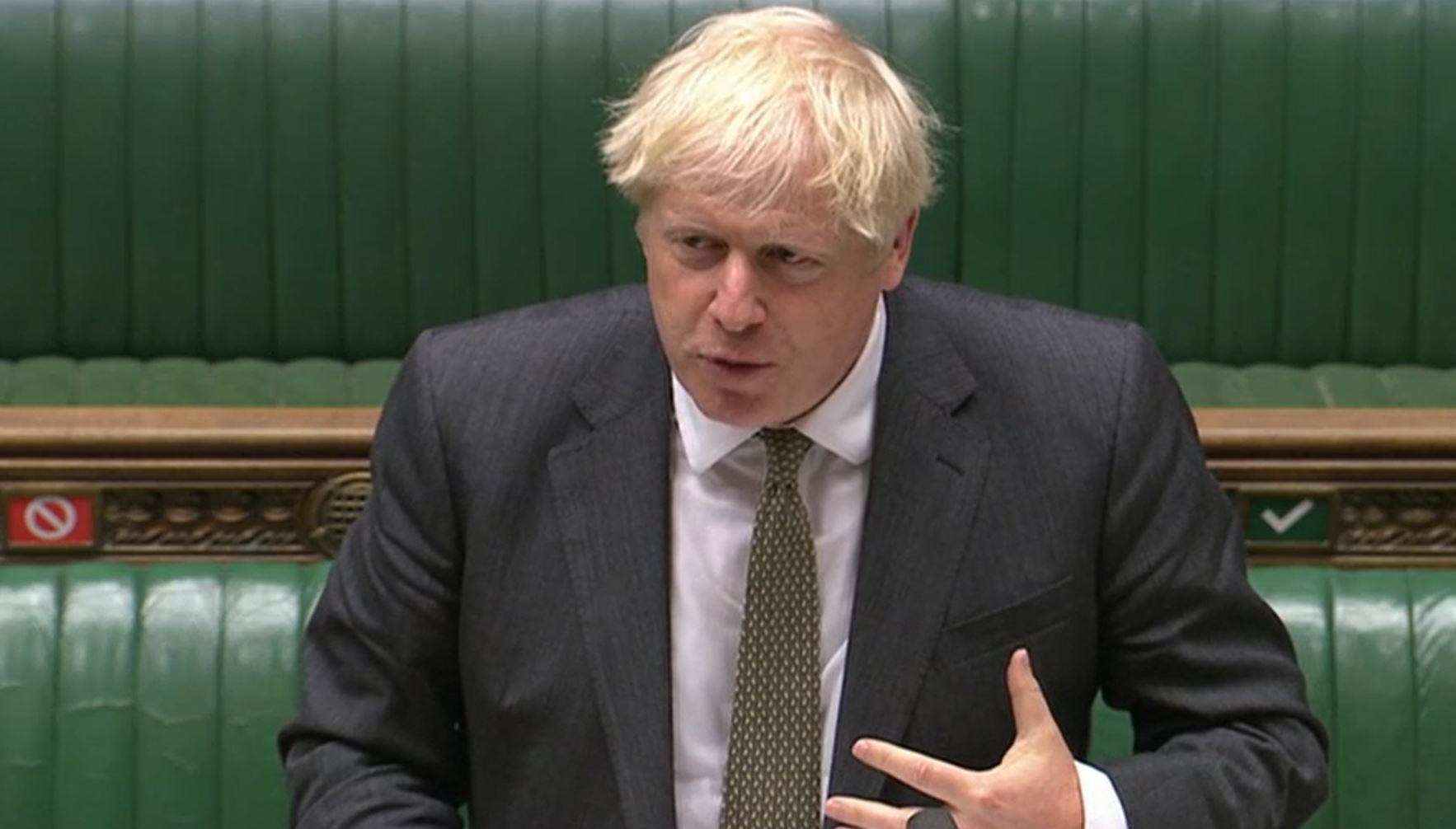 Boris Johnson speaking in the House of Commons