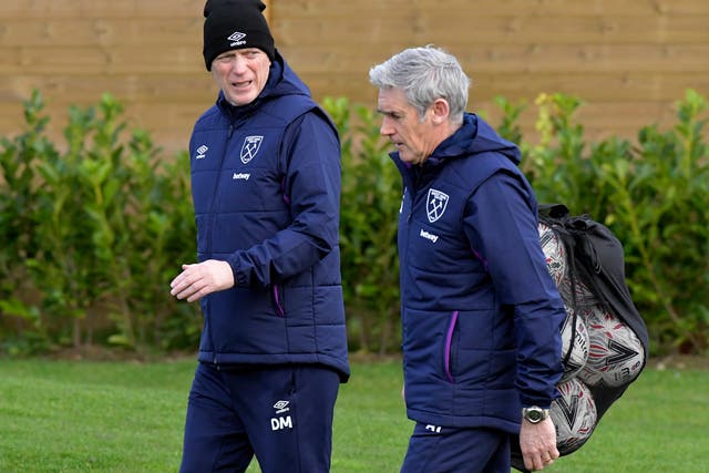 West Ham manager David Moyes (left) with assistant coach Alan Irvine