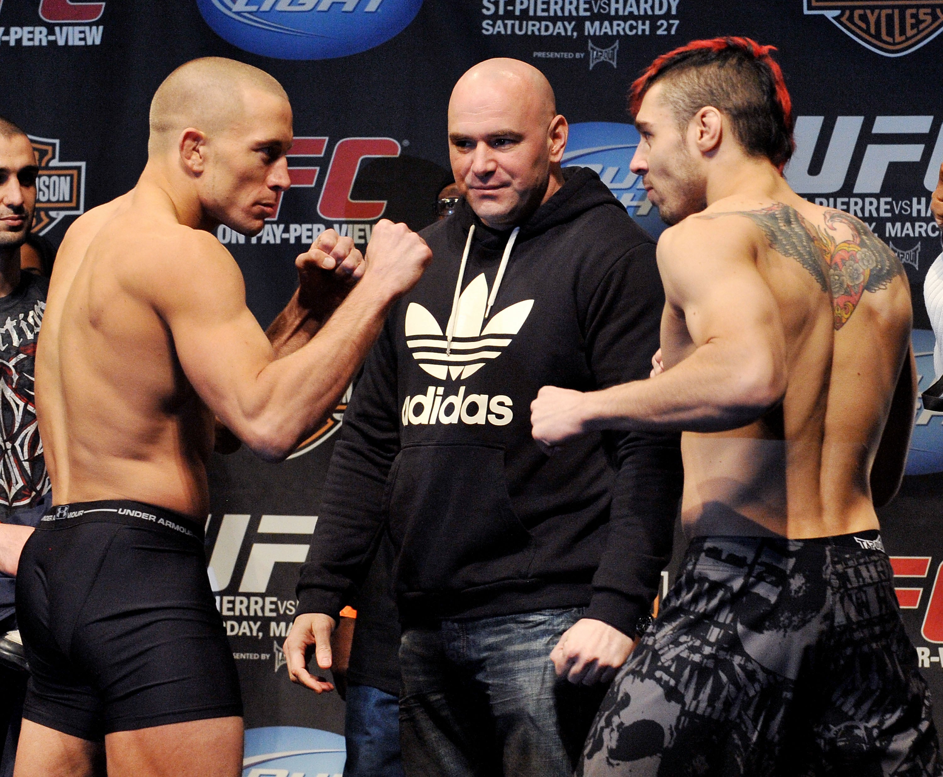 Hardy challenged Georges St-Pierre for the UFC welterweight title in 2010