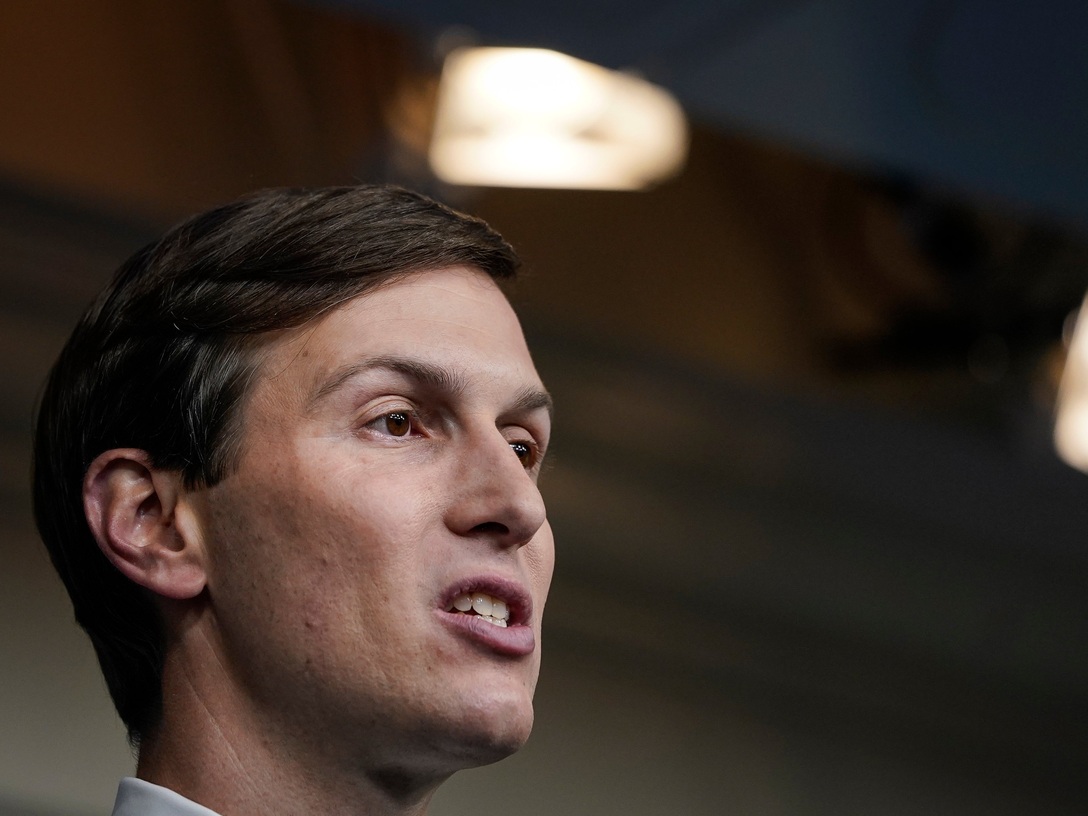 Senior Advisor to the President Jared Kushner speaks during a press briefing at the White House on 4 September 2020 in Washington, DC