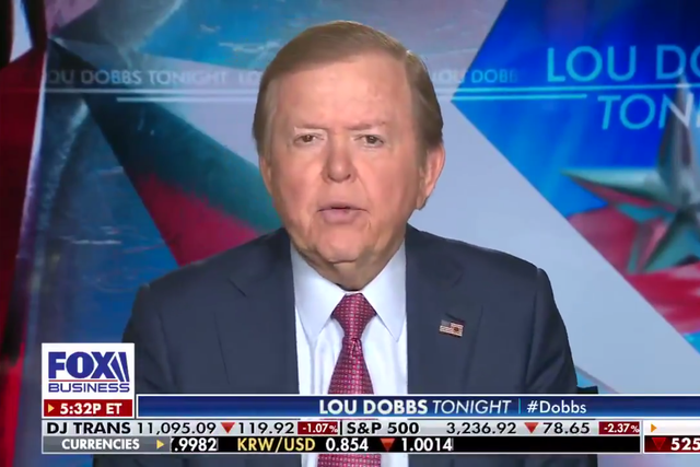 Fox Business presenter Lou Dobbs says 'no point considering' a Donald Trump election loss, quoting own book