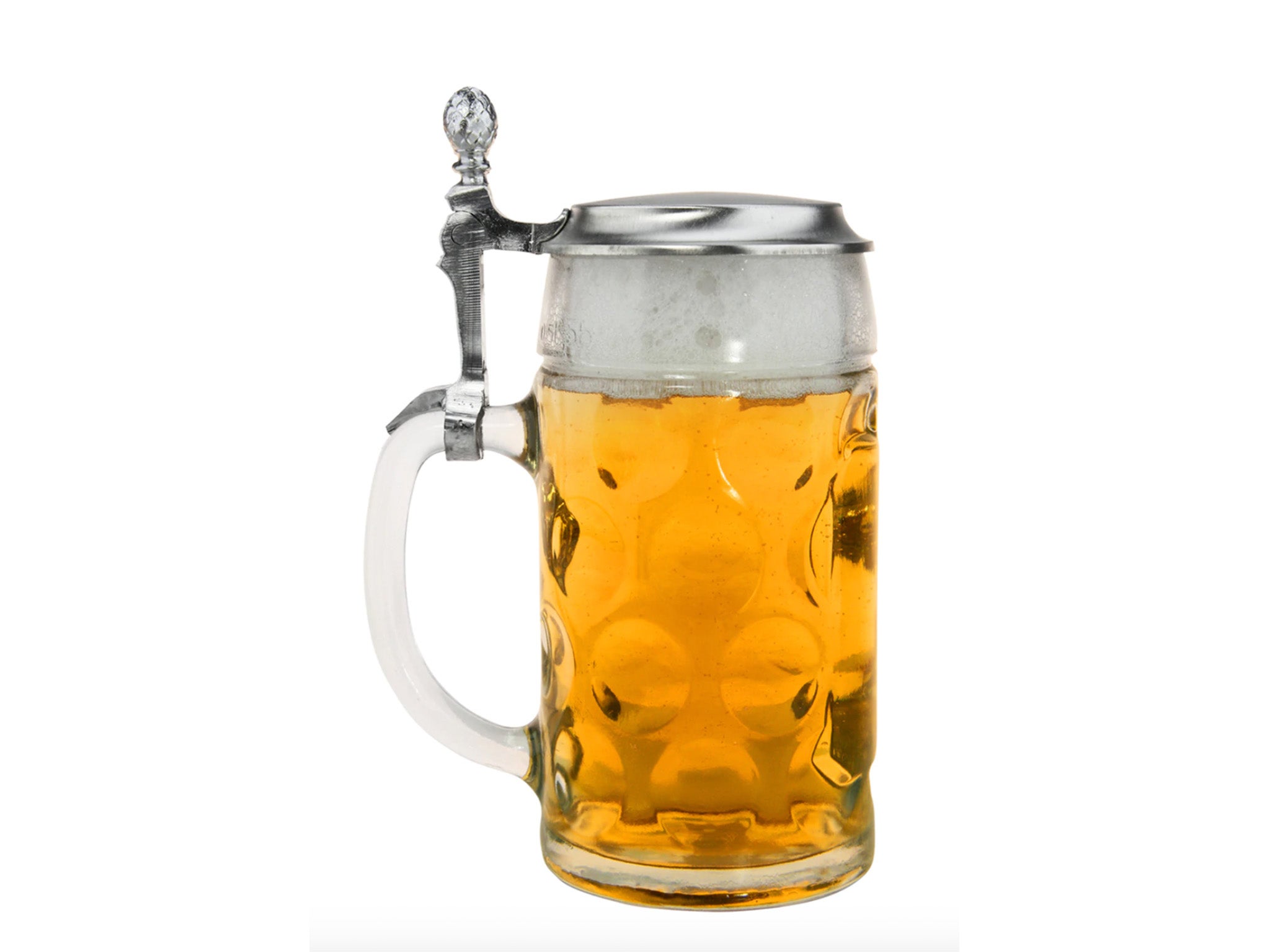 Drinking from a stein glass is the closest you can get to Oktoberfest from home
