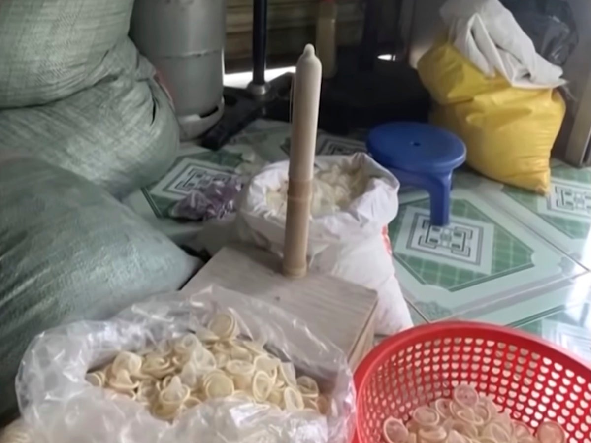 Used condom Police confiscate more than 300,000 used condoms being washed and sold as  new | The Independent