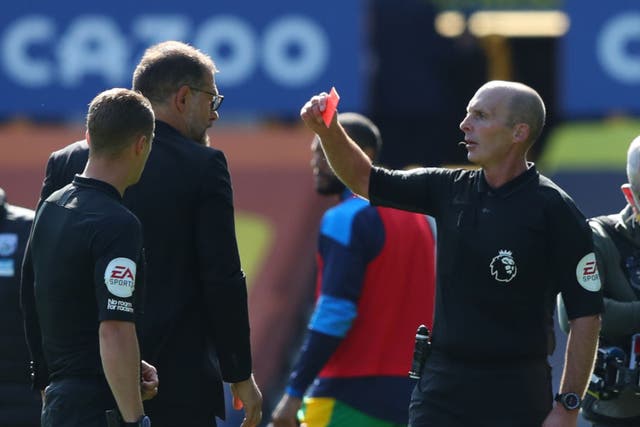 Slaven Bilic is red carded by Mike Dean