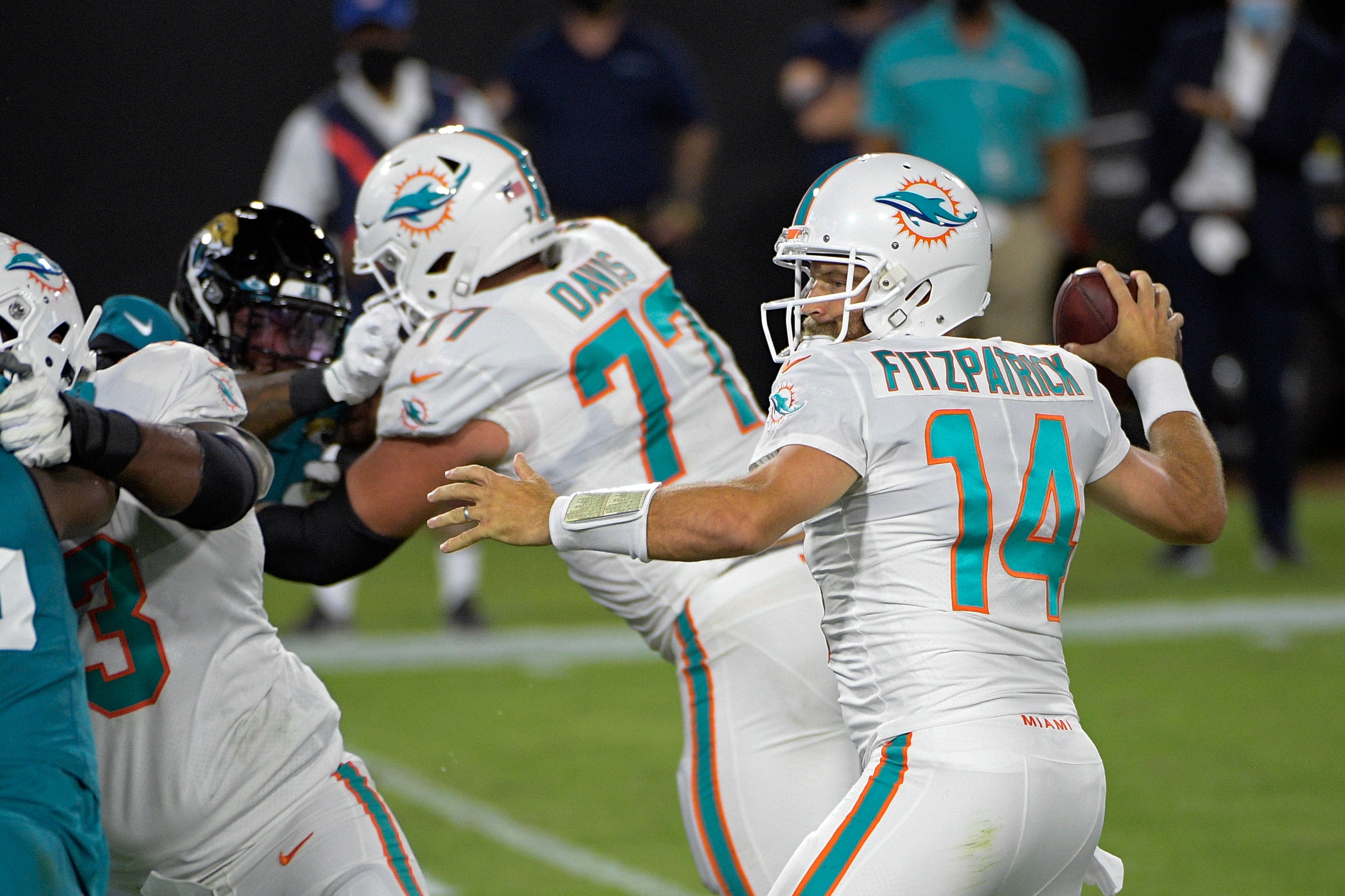 Ryan Fitzpatrick delivers victory for Miami Dolphins and breaks