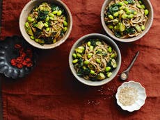 ‘Vegan One-Pot Wonders’: Recipes from satay noodles to warm chickpea salad