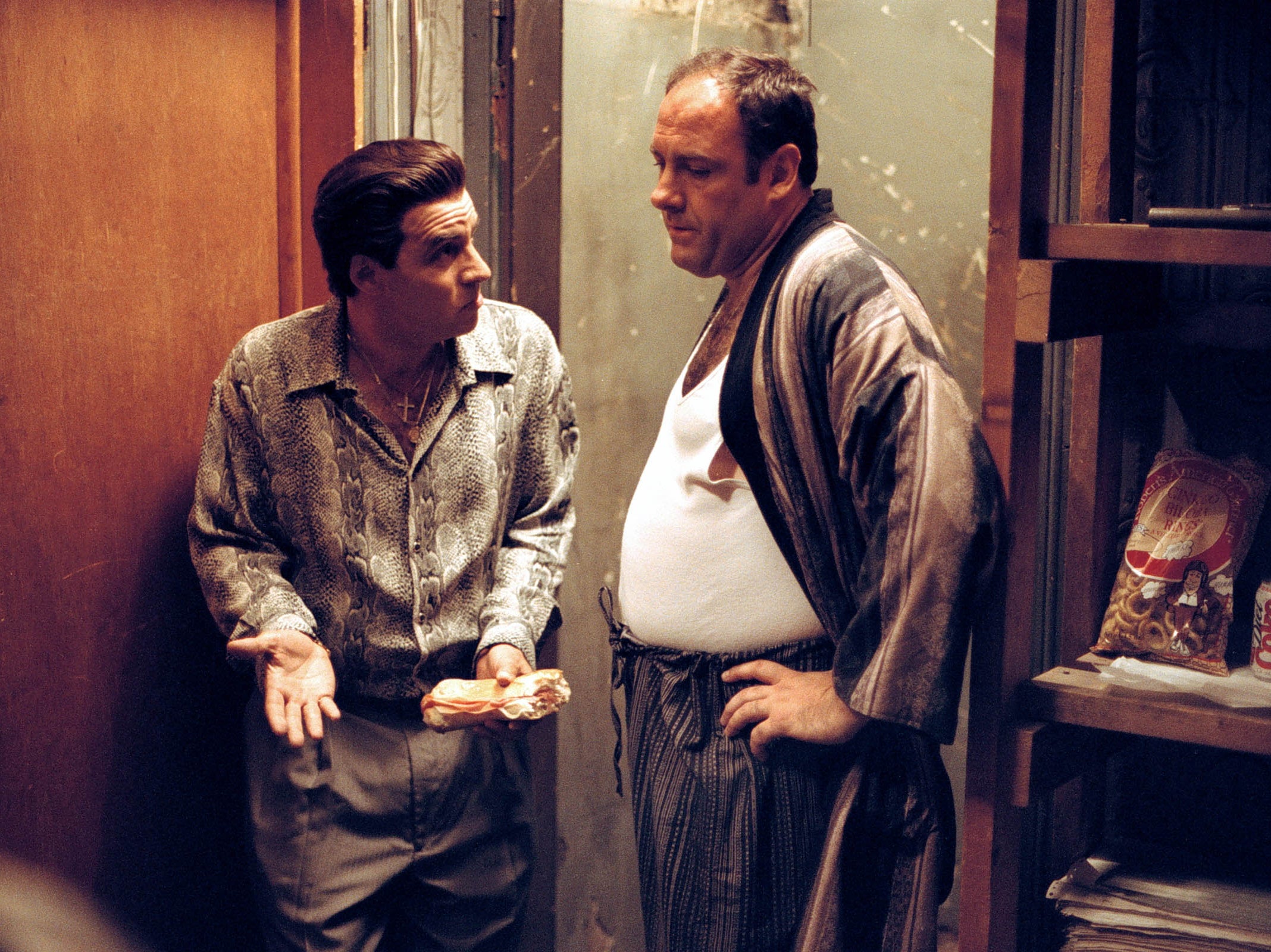 Steve Van Zandt (left) as Silvio Dante and James Gandolfini (right) as Tony Soprano in the hit HBO series 'The Sopranos'
