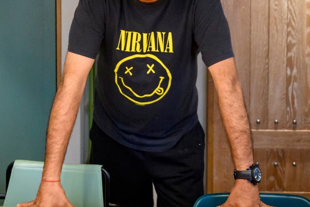 The Nirvana 'Smiley Face' logo, seen here on a shirt worn by chef Gaggan Anand, is the subject of a legal dispute