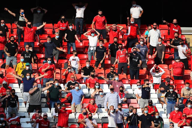 Charlton fans in attendance during the defeat by Doncaster