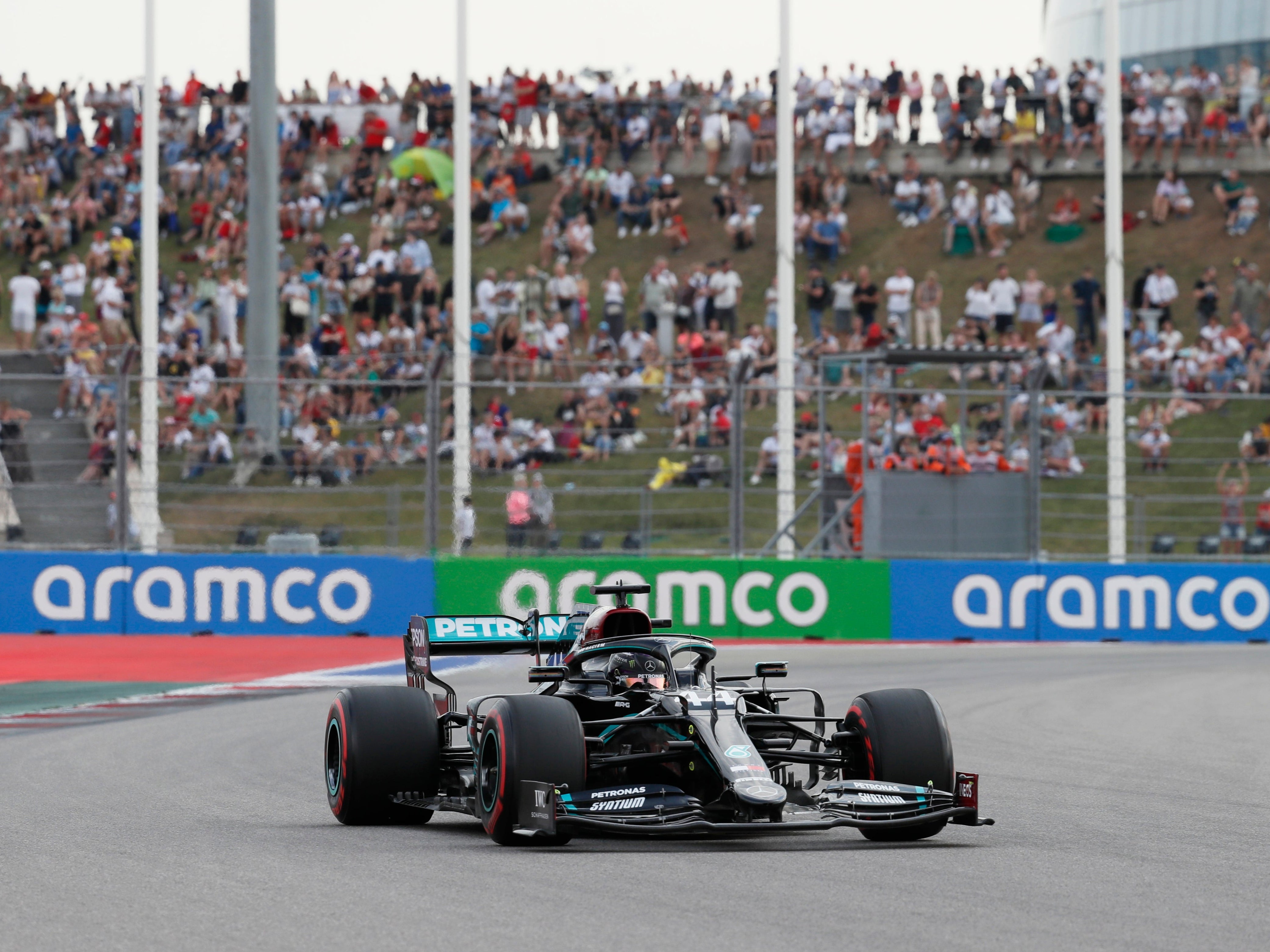 Lewis Hamilton in action during Russian GP qualifying