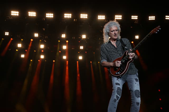 May on stage with Queen in February 2020