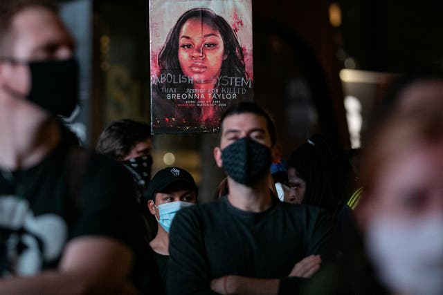 A protest in Breonna Taylor's name in New York City
