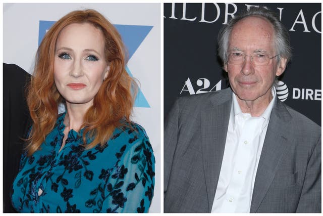 Ian McEwan (right) is among the literary figures to express support for JK Rowling