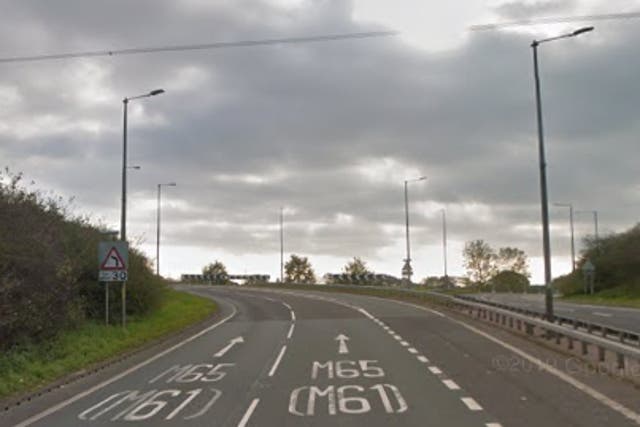 A 24-year-old learner driver was caught driving drunk and without tyres on the M65 in Lancashire