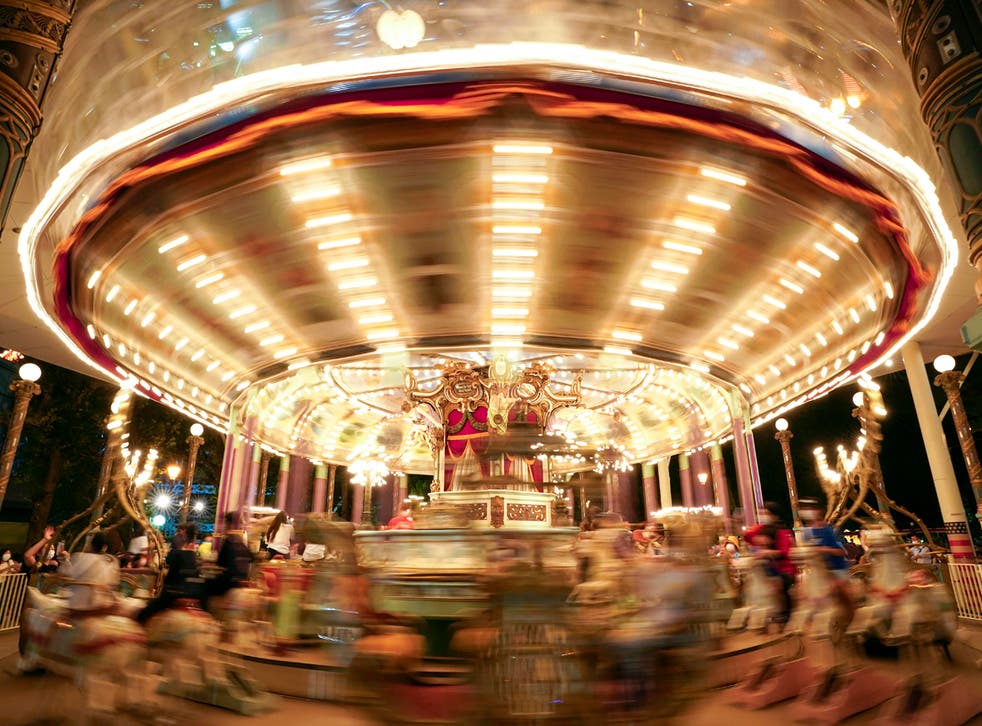 The El Dorado merry-go-round on its last day in Tokyo before being stored away