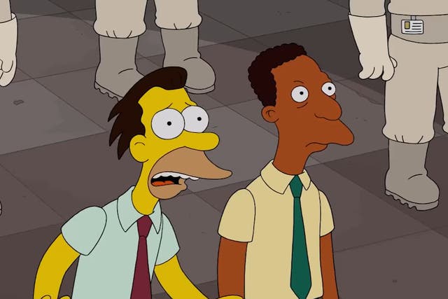 <p>Lenny and Carl in the new 'Simpsons' episode 'Undercover Burns'</p>