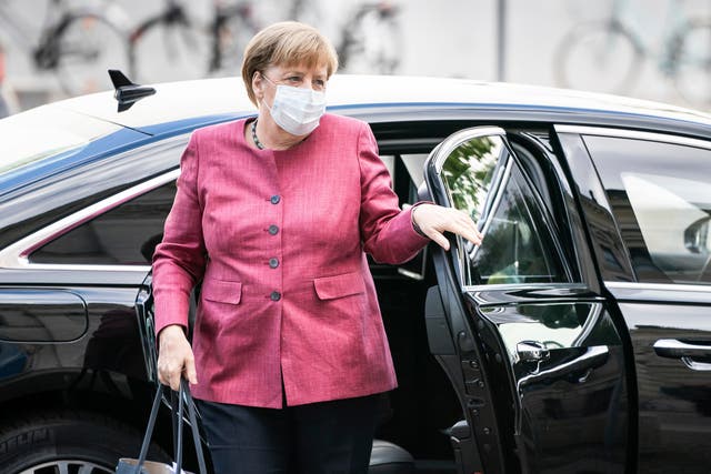 Angela Merkel has faced calls to halt a major gas pipeline from Russia to Germany