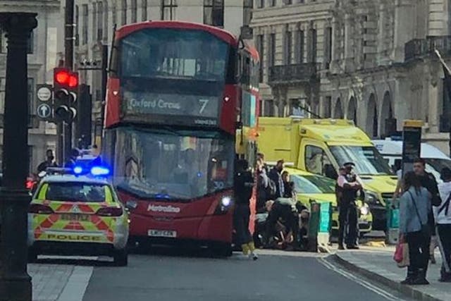 Multiple emergency workers were in attendance at Oxford Circus