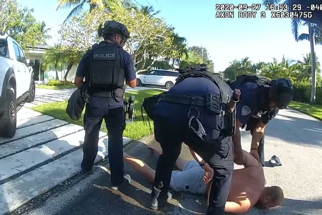 Police footage from the arrest of Brad Parscale in Florida on Sunday