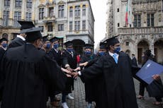 In virus boon, Belgian students graduate at UNESCO site