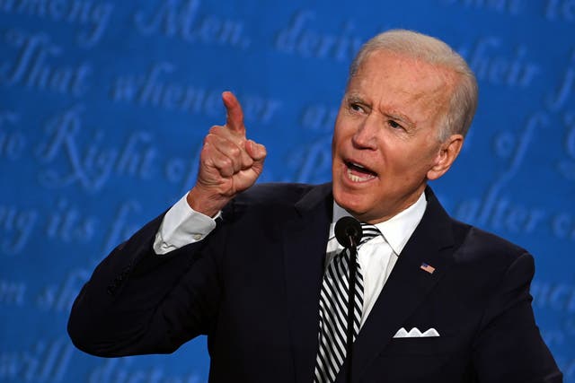 Democratic Presidential candidate and former US Vice President Joe Biden speaks during the first presidential debate at the Case Western Reserve University and Cleveland Clinic in Cleveland, Ohio on 29 September 2020.