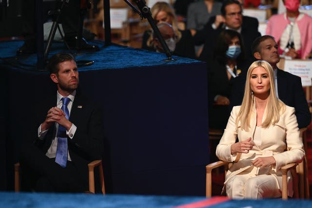Donald Trump's four children were pictured not wearing masks during the debate despite the guidelines