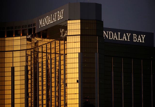 <p>The Mandalay Bay Hotel on the Las Vegas Strip, scene of Stephen Paddock’s horrific mass shooting on 1 October 2017</p>