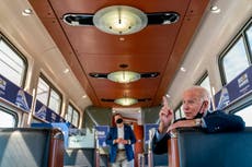 On a Rust Belt train tour, ‘Amtrak Joe’ Biden pitches to working class voters left behind by Trump 