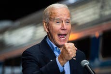 Biden - news live: Democrat ditches Covid lockdown and resumes ‘in-person canvassing’ 33 days from election