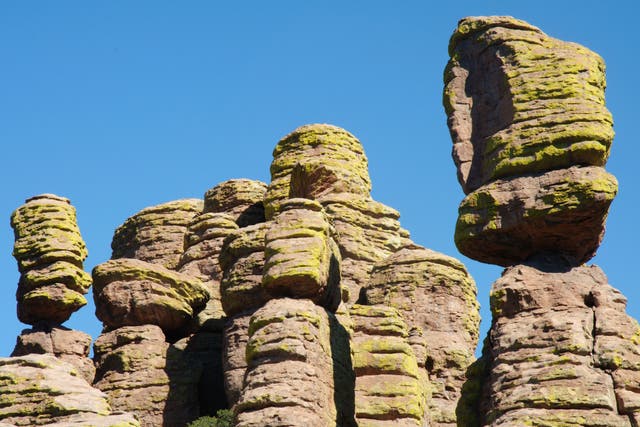 Some precariously balanced rocks at the Chiricahua National Monument in Arizona