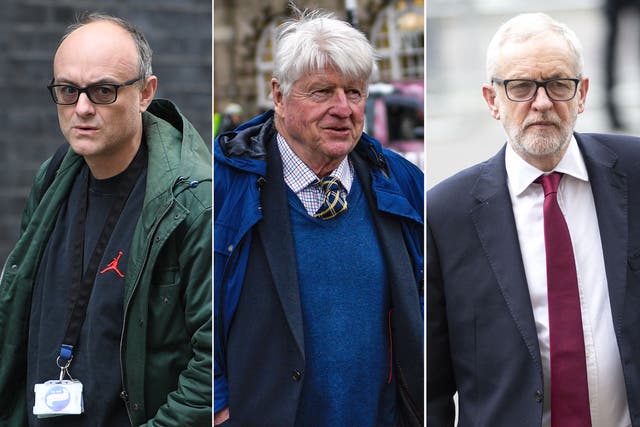 Dominic Cummings, Stanley Johnson and Jeremy Corbyn are among the high-profile figures to have been spotted breaking Covid rules