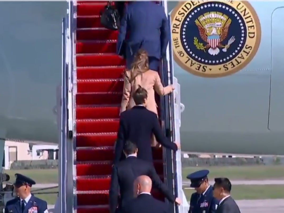 Hope Hicks boarding Air Force One ahead of Trump administration aides, including Jared Kushner