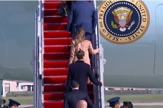 Hope Hicks boarding Air Force One ahead of Trump administration aides, including Jared Kushner