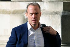 Dominic Raab self-isolating after contact with someone who has Covid