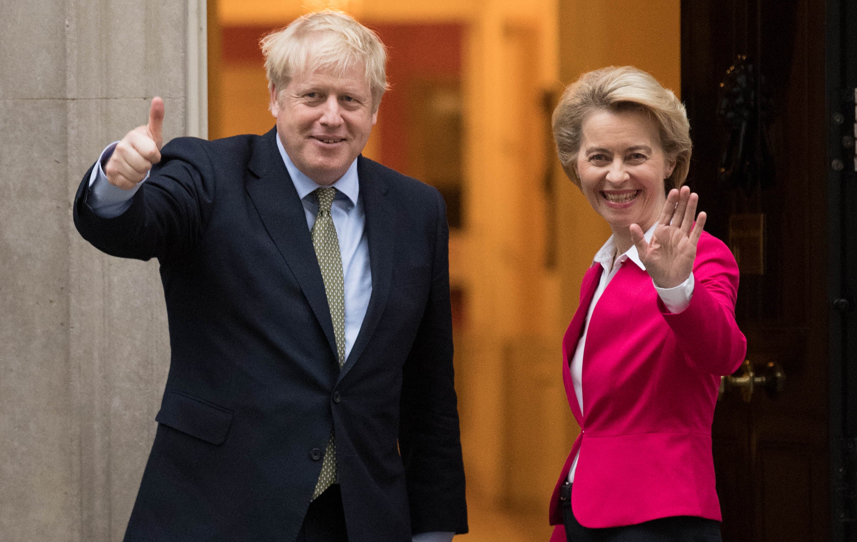 Boris Johnson and Ursula von der Leyen meet in January 2020