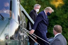 Trump Has Coronavirus President Mocked For Signing Apparently Blank Paper In Staged Photos At Walter Reed The Independent