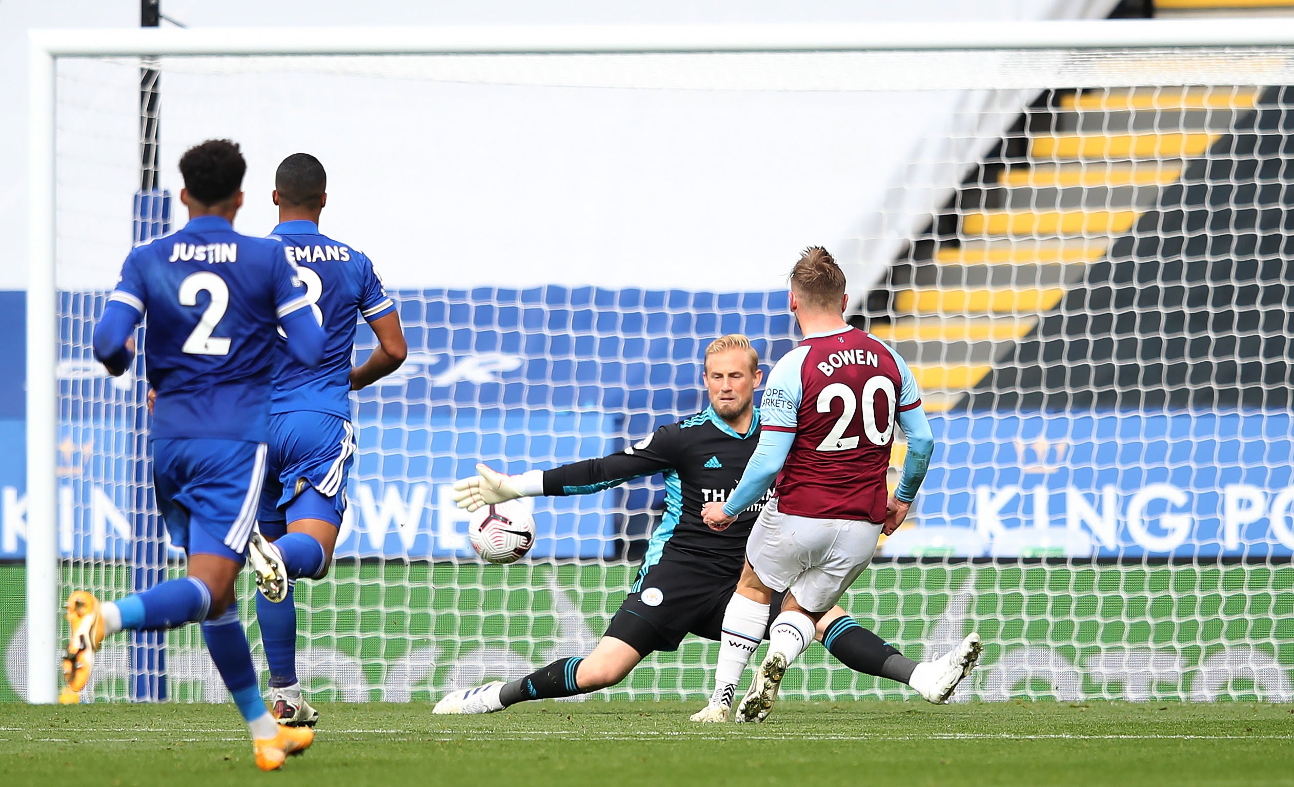 Jarrod Bowen scores West Ham's third to see West Ham past Leicester City