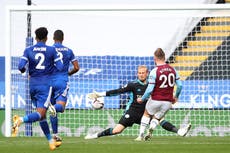 Leicester slump from heroes to zeroes as West Ham give homebound David Moyes reason to cheer