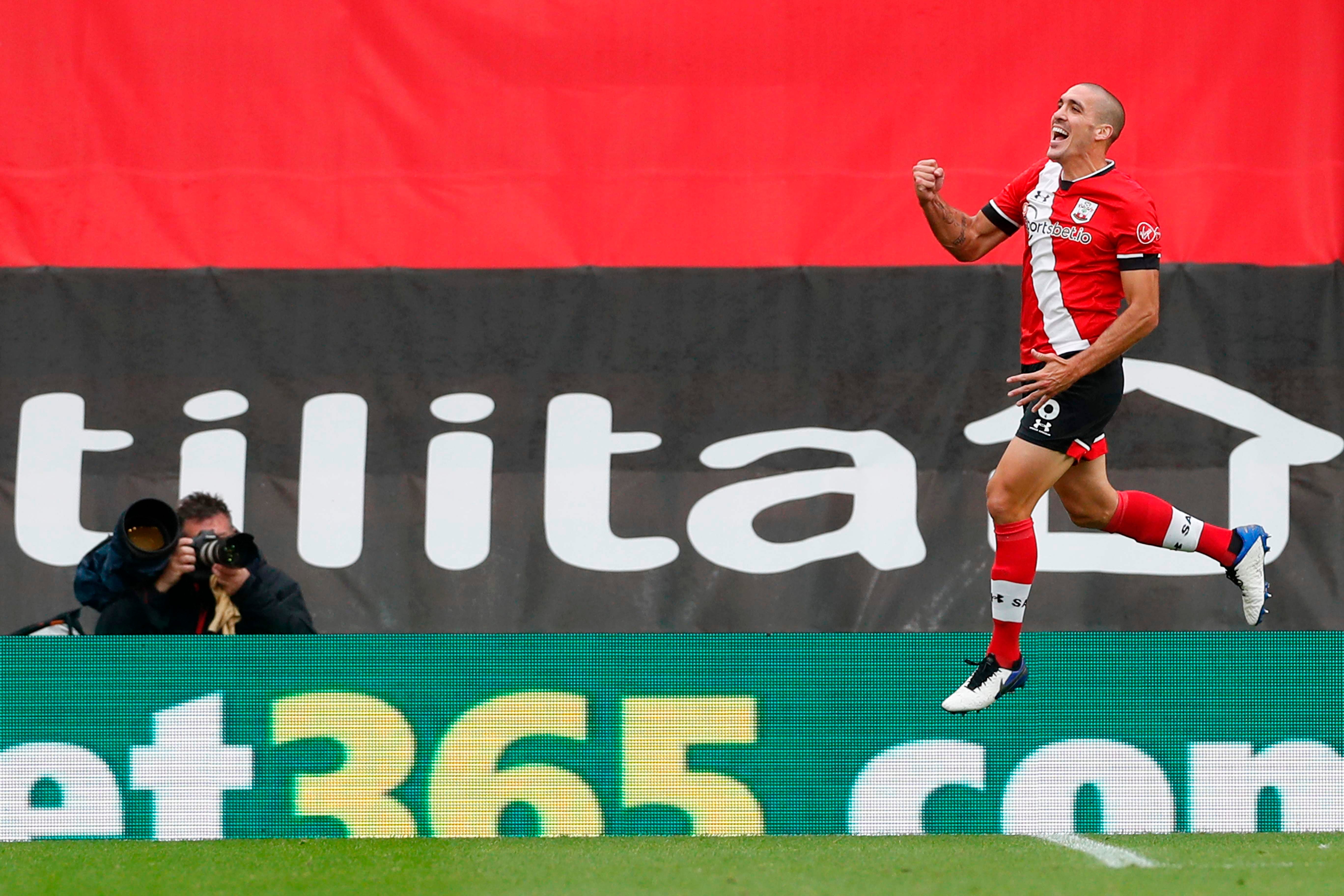 Oriol Romeu celebrates scoring Southampton's second goal to seal victory over West Brom
