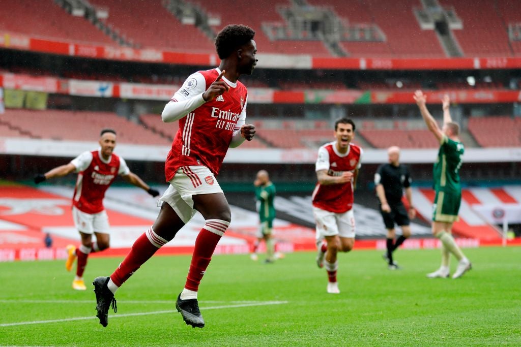 Saka scores for Arsenal