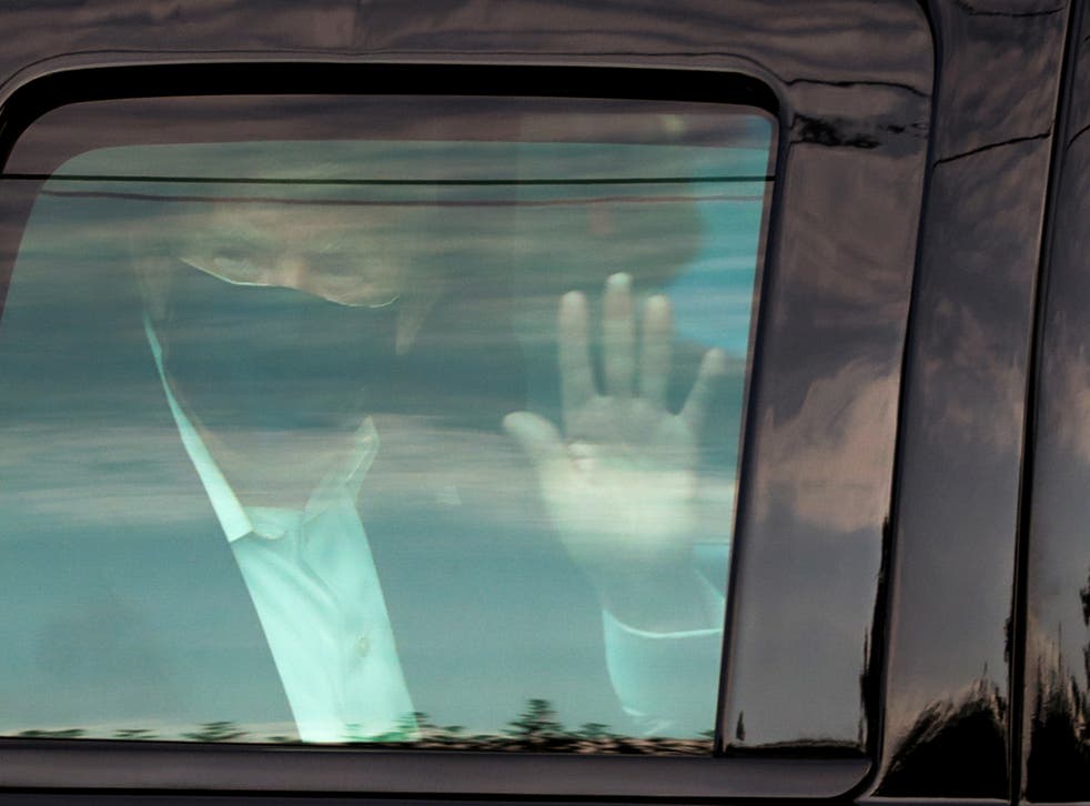 US president Donald Trump appeared in a motorcade on Sunday despite diagnosis 