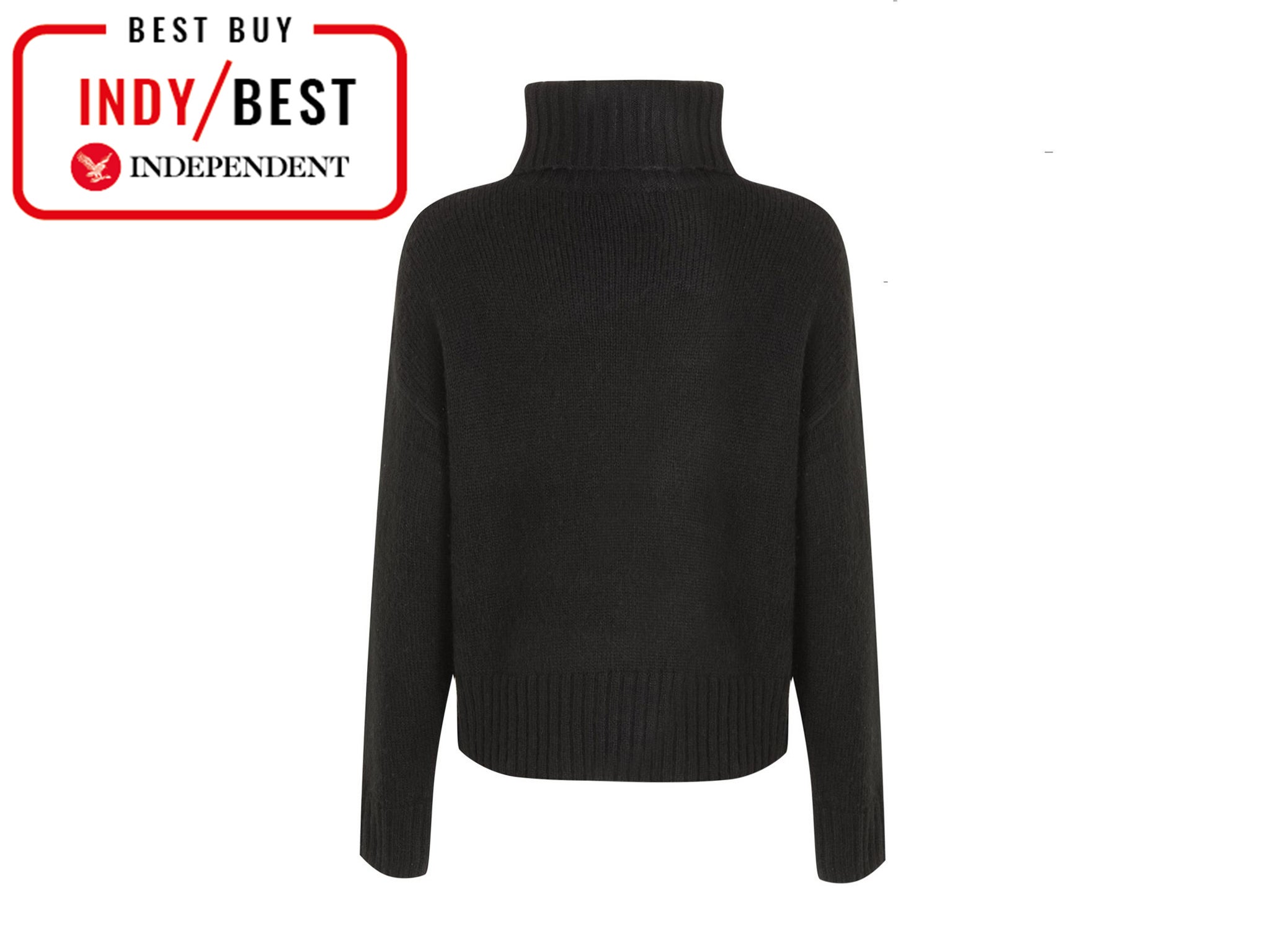 black chunky roll neck jumper womens