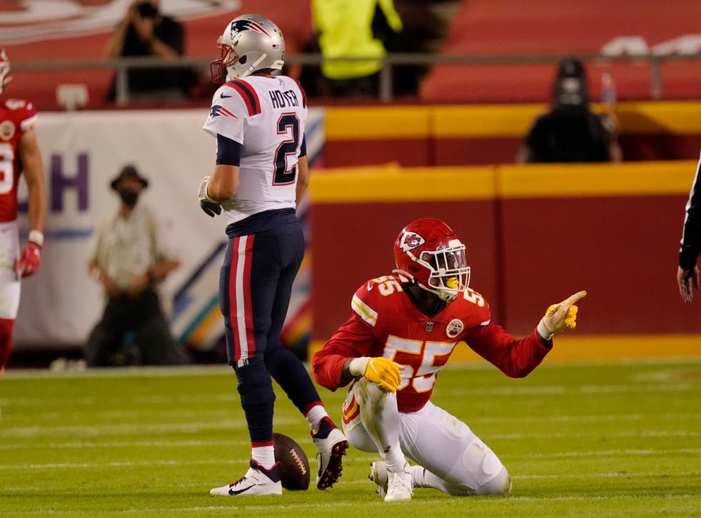 Chiefs Lean On D To Beat Pats 26 10 In Covid 19 Delayed Game Covid 19 Kansas City Brian Hoyer Patrick Mahomes Cam Newton The Independent Chiefs Lean On D To Beat Pats 26 10 In Covid 19 Delayed Game Covid 19 Kansas City Brian Hoyer Patrick Mahomes Cam Newton The Independent