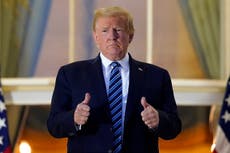 Trump, still infectious, back at White House — without mask