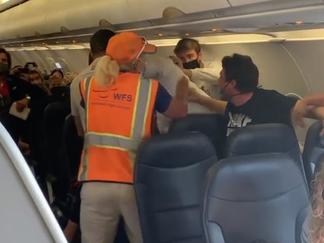 A fight broke out between two passengers
