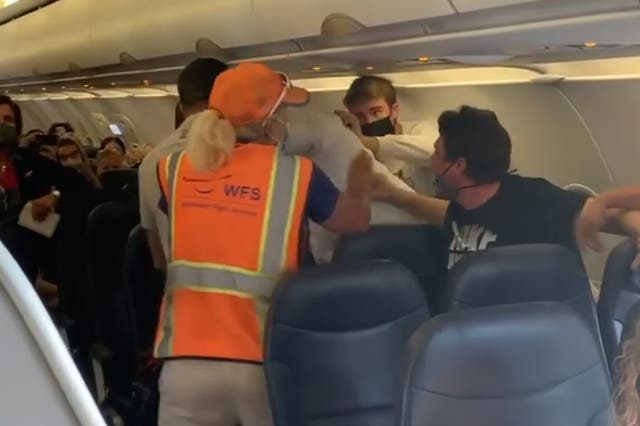A fight broke out between two passengers
