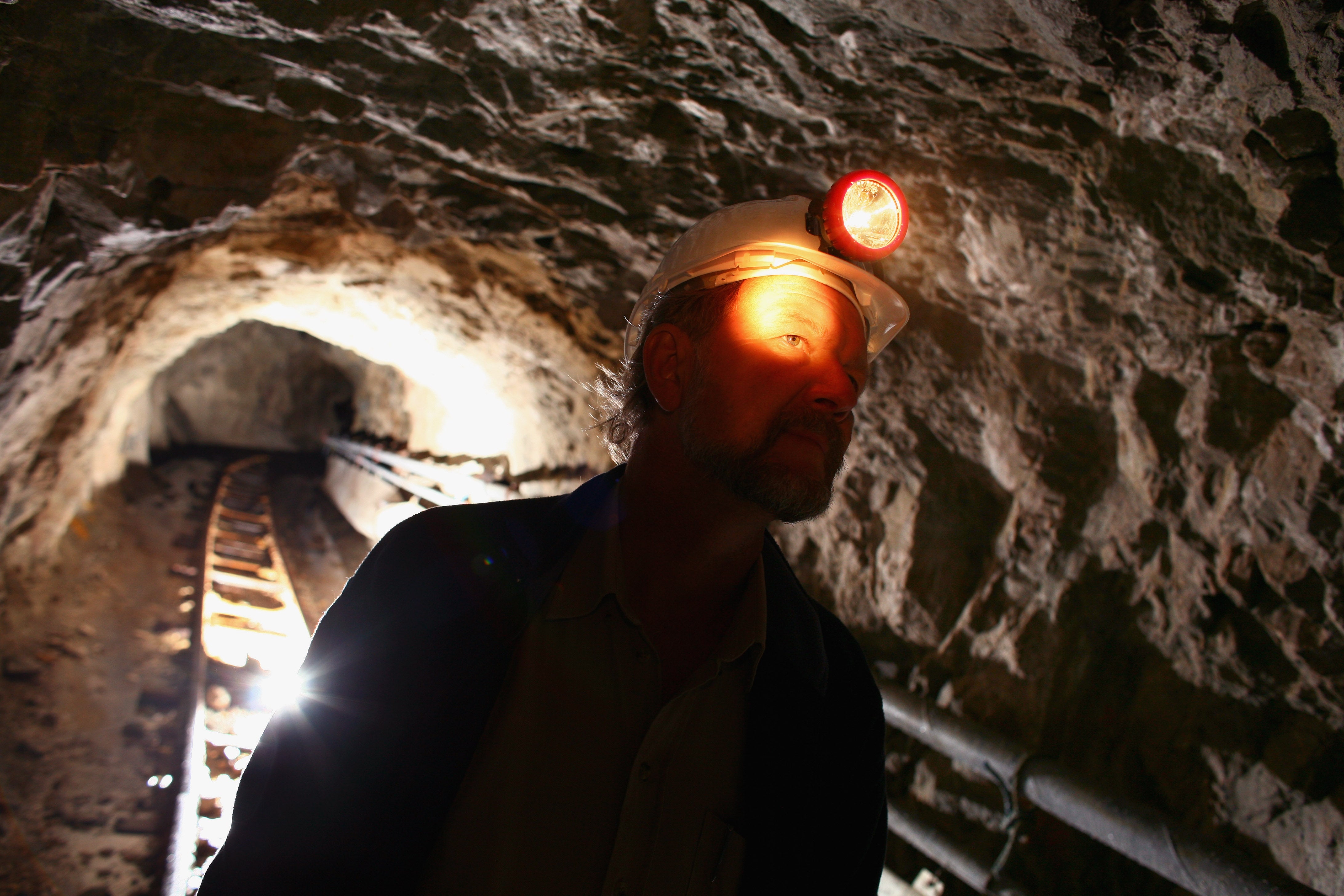 Former Scotgold chief executive Chris Sangster inspects the Tyndrum mine