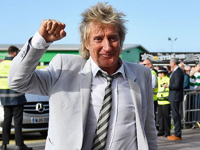  Rod Stewart at a Celtic game in 2016. He recently told an interviewer that he believes it's "too late" to save the planet from climate change  