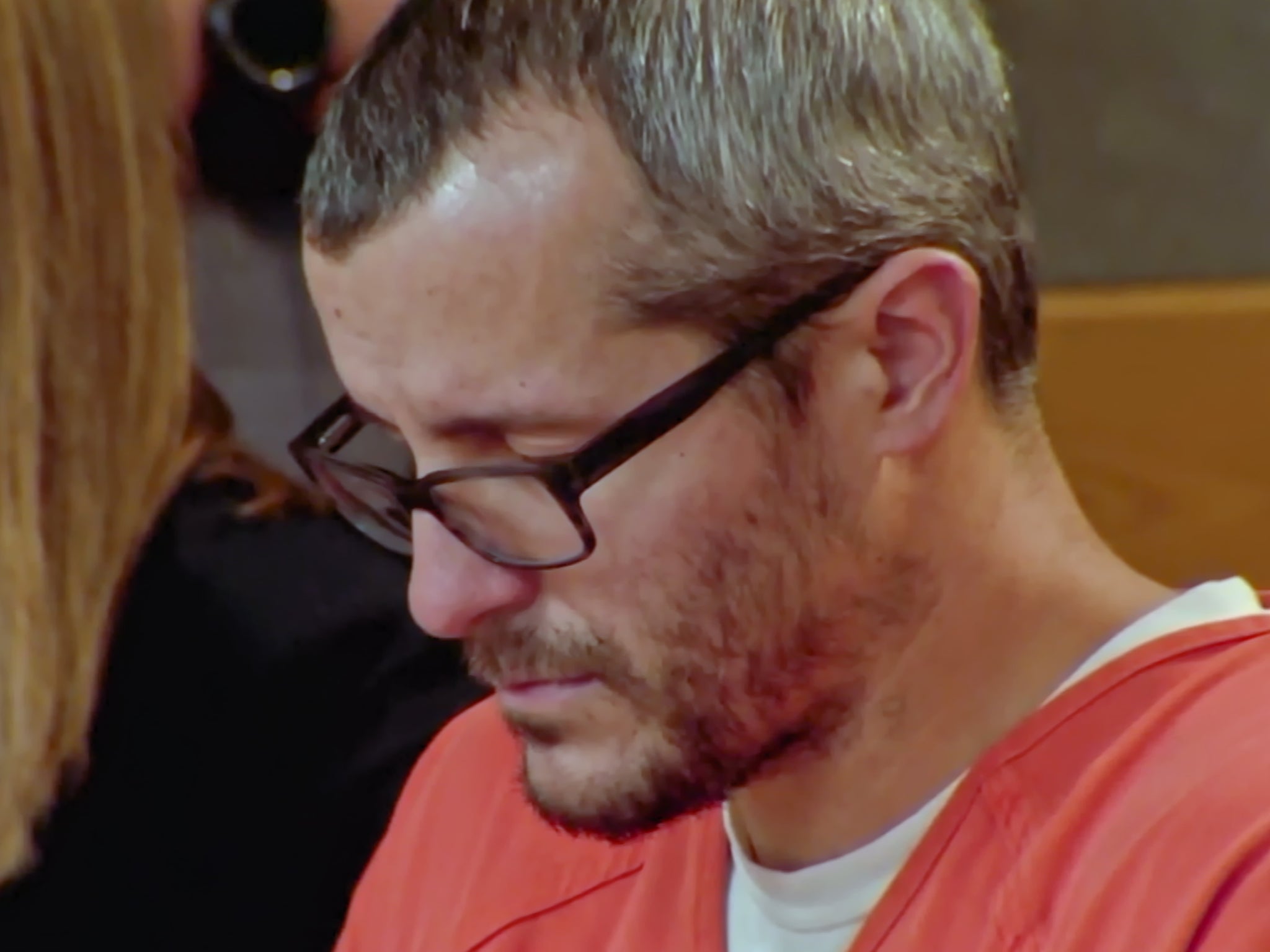 Chris Watts during his court hearing in 'American Murder: The Family Next Door’