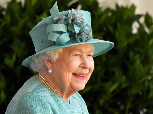 Queen Elizabeth II attends a ceremony to mark her official birthday at Windsor Castle on June 13, 2020 in Windsor, England